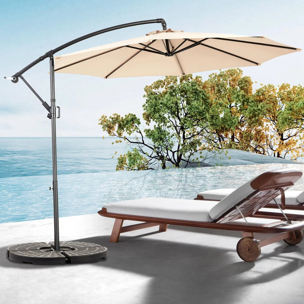 Lazyspace Freischwebender Sonnenschirm für den Außenbereich, 294 cm, winkelverstellbar für Gärten, Strände, Hinterhöfe, ohne Ständer