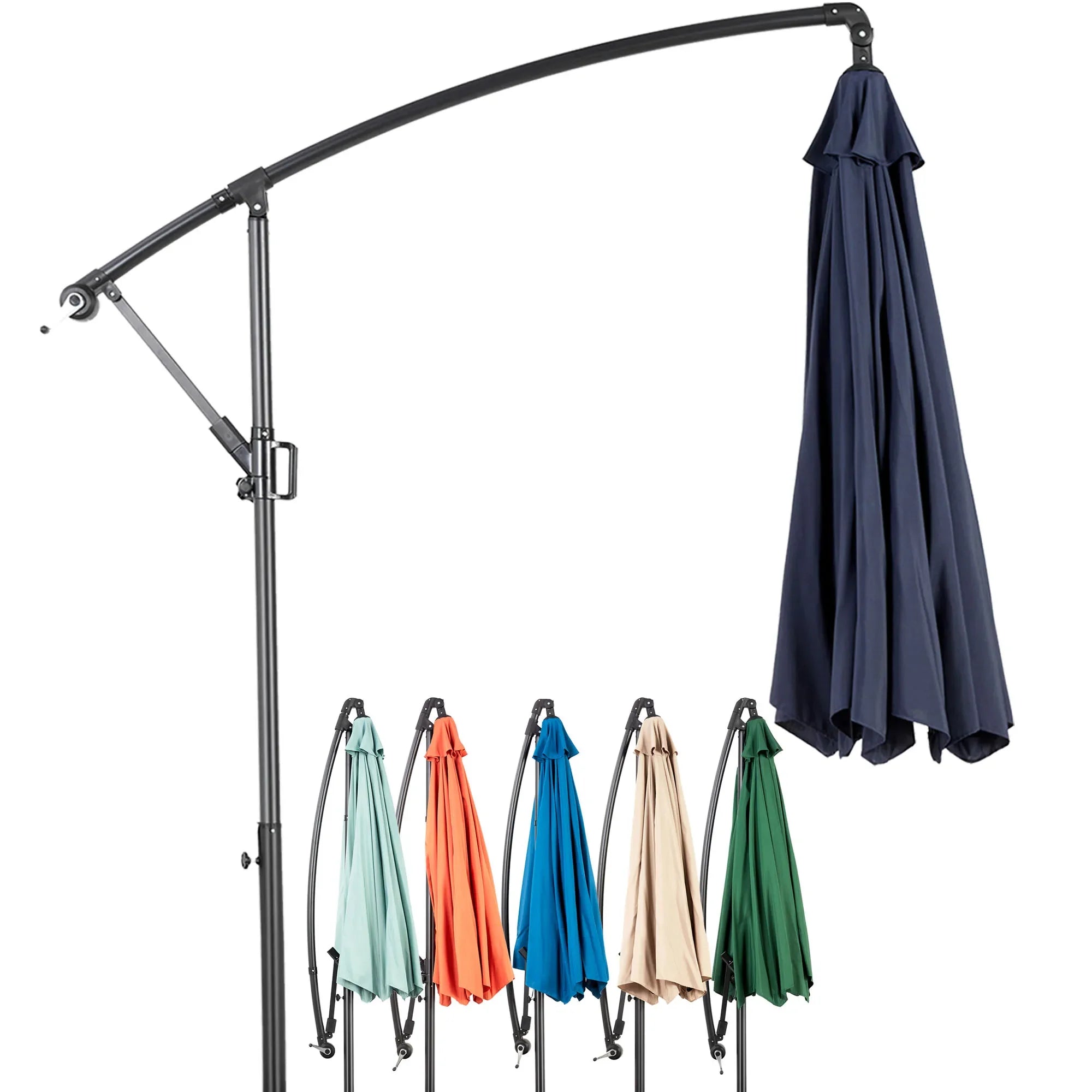 Lazyspace Cantilever Outdoor Patio Umbrella, 115.75'' Parasol Angle Adjustable for Gardens Beaches Backyard, No Base